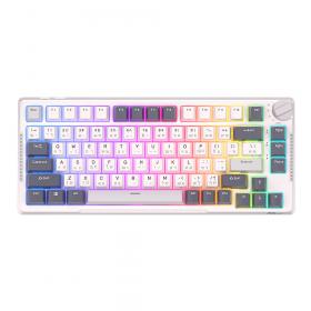 WIRELESS KEYBOARD (คีย์บอร์ดไร้สาย) ROYAL KLUDGE RKH81 (WHITE NIGHT) (RK BLUE SWITCH - RGB LED - EN/TH)