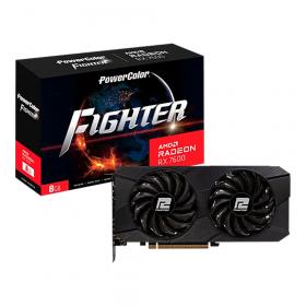 VGA (การ์ดแสดงผล) POWERCOLOR FIGHTER AMD RADEON RX 7600 8GB GDDR6 (RX7600 8G-F/V2)