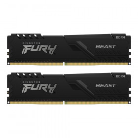32GB (16GBx2) DDR4 3200MHz RAM (หน่วยความจำ) KINGSTON FURY BEAST DDR4 - INTEL XMP CL16 BLACK KF432C16BB1K2/32WP