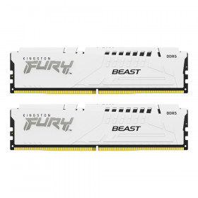 64GB (32GBx2) DDR5 5600MHz RAM (หน่วยความจำ) KINGSTON FURY BEAST DDR5 - INTEL XMP CL40 WHITE KF556C40BWK2-64