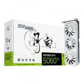 VGA (การ์ดแสดงผล) ZOTAC GAMING GEFORCE RTX 5060 TI 8GB MOON WHITE OC - 8GB GDDR7 ZT-B50610C-10M